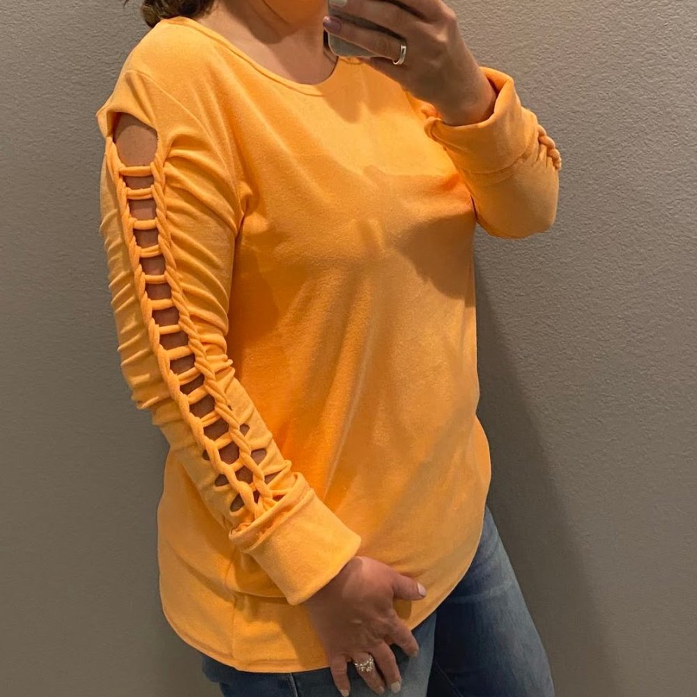 Terry twisted cut out longsleeve top NWT